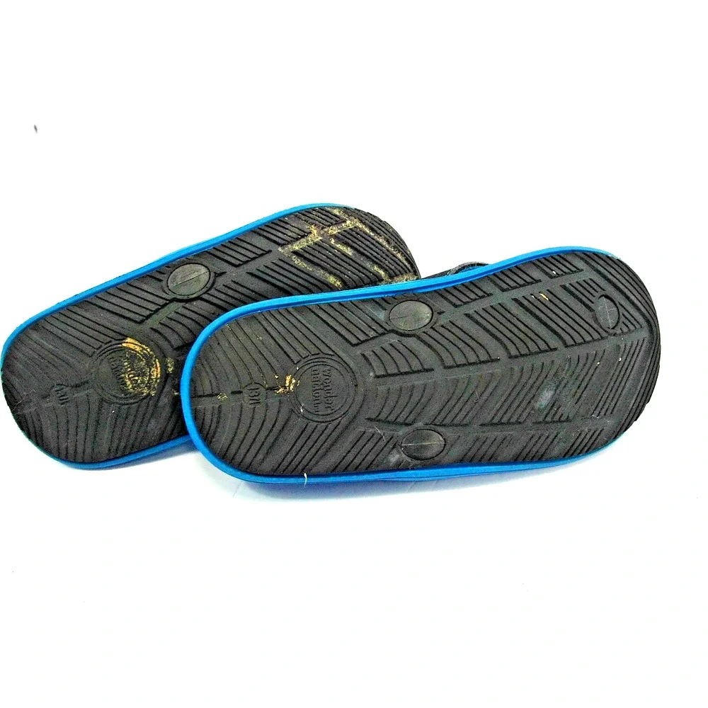 Boys Washable Adjustable Comfort Flip Flops Blue Black Boys Size 13/1 NWOT